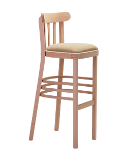 The comfortable upholstered Marconi BAR stool P for homes and restaurants can complement Marconi dining chairs in interiors. From the Czech manufacturer Sádlík, it is possible to order tables in the same wood stain color and the appropriate height for the bar stools